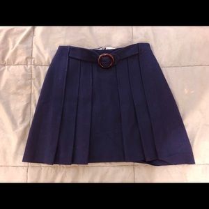 Vintage navy blue pleated skirt